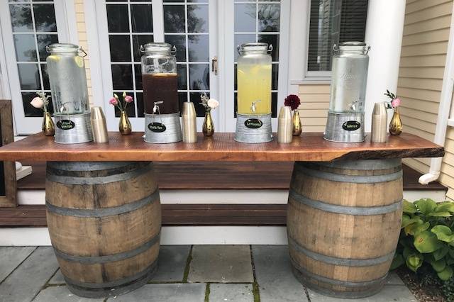 Wine Barrel Beverage Station
