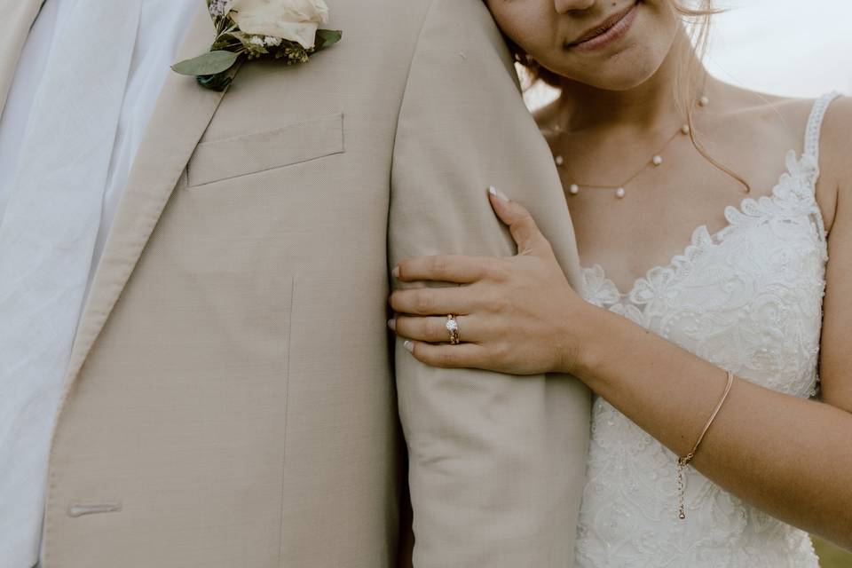 Wedding portrait closeup