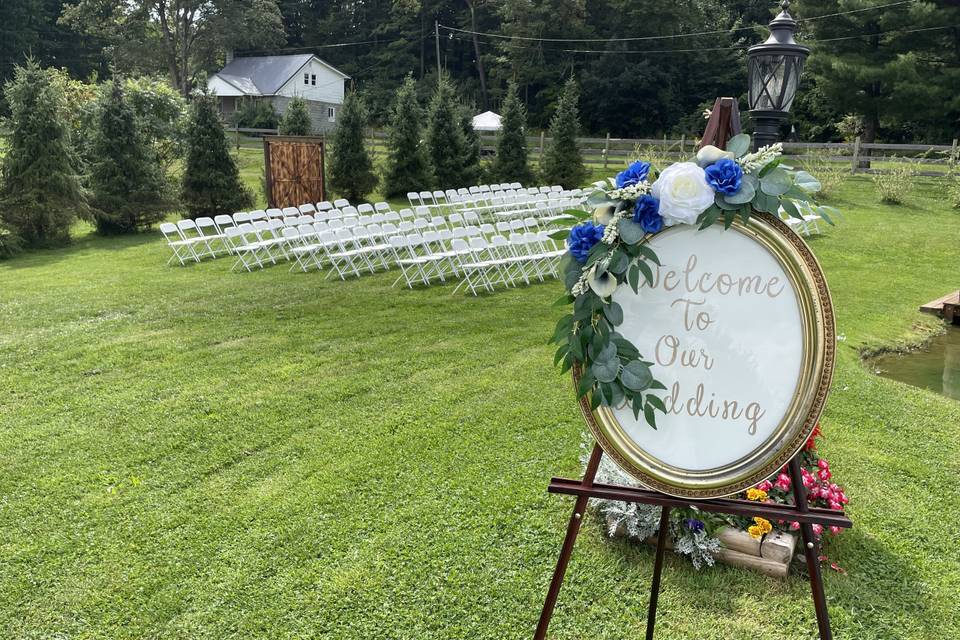 ceremony by pond