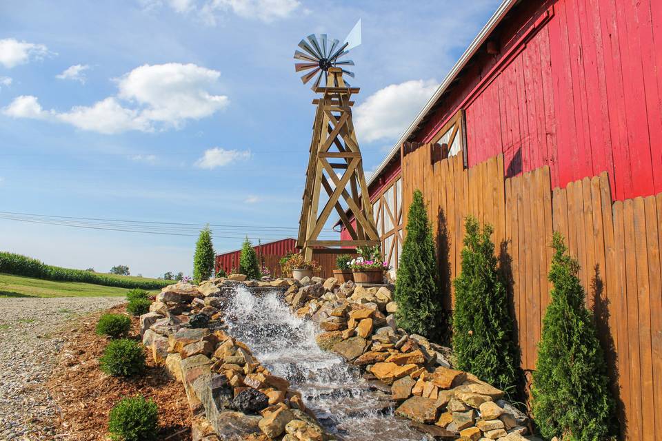 Windmill waterfall feature