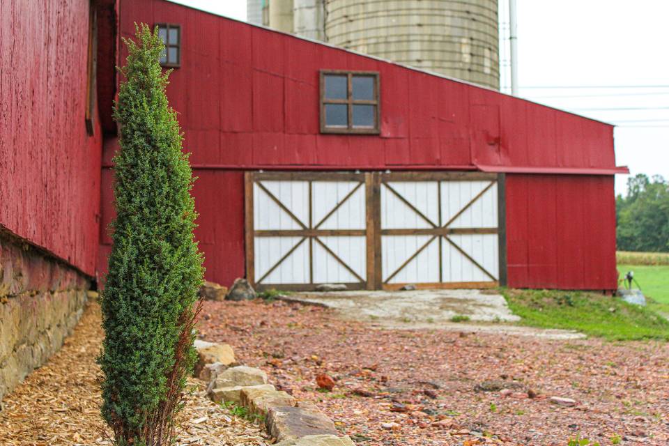 Outside barn at parking area