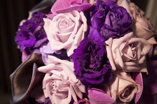 Purple and Pink Bridal Bouquet by Naakiti Floral