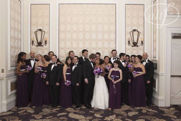 Black Tie Bridal Party - Purple Bridesmaids Dresses