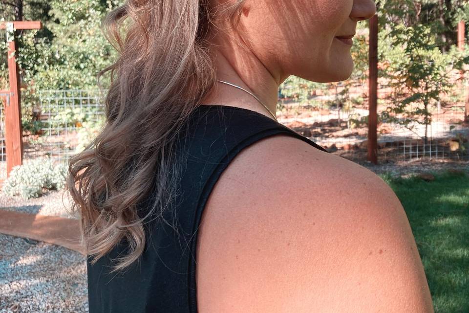 Half-updo with soft curls