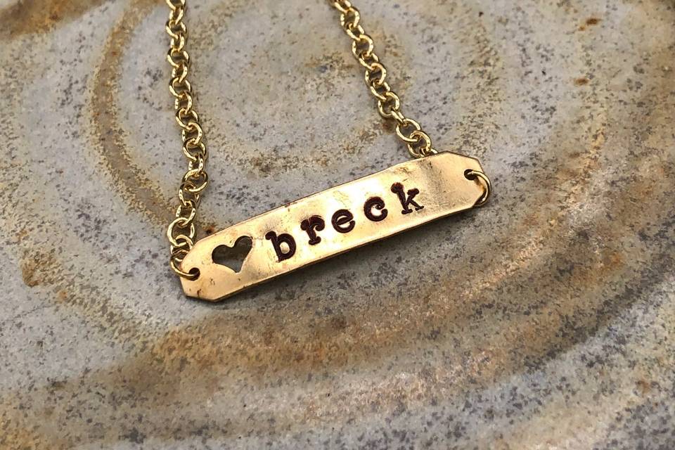 Gift: stamped metal jewelry