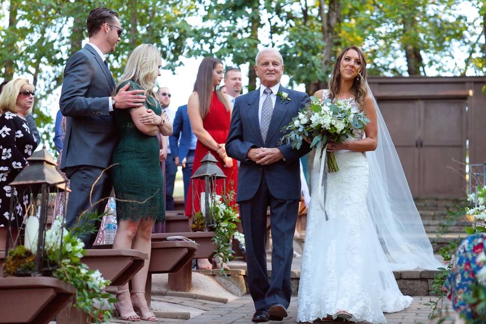 Liz coming down the aisle