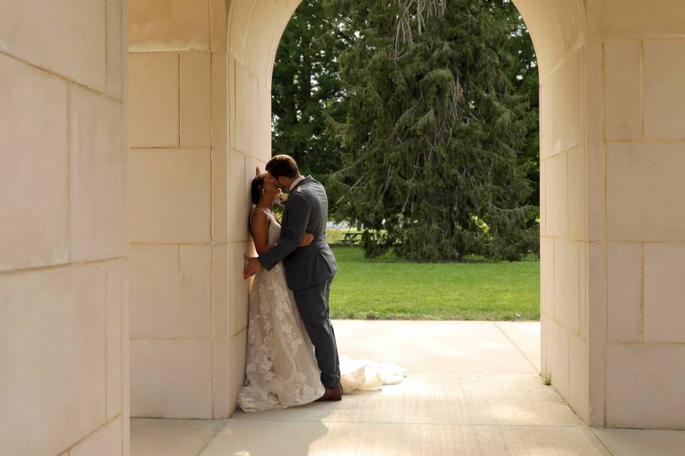 Under the archway