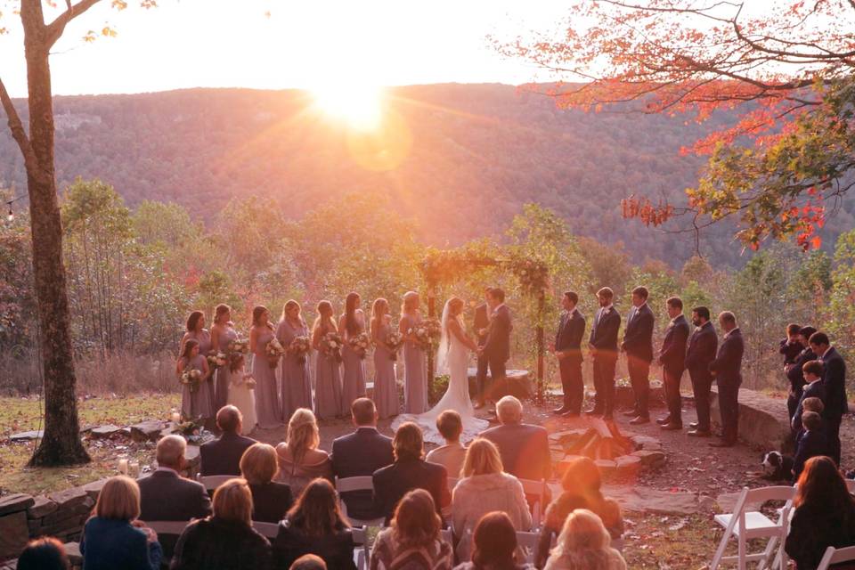 Wedding ceremony on the cliffs