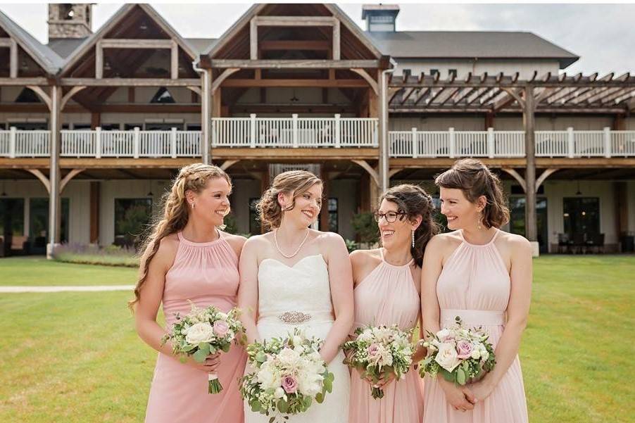 Bride and bridesmaids