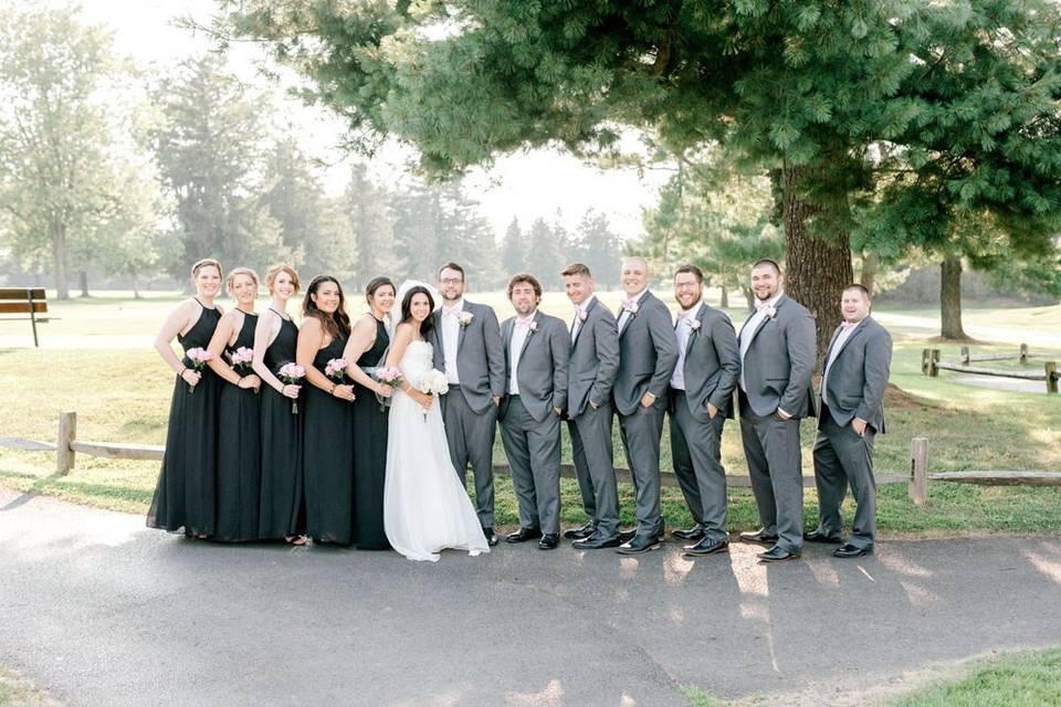 A radiant wedding party