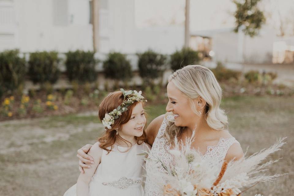 Bride and Flower Girl