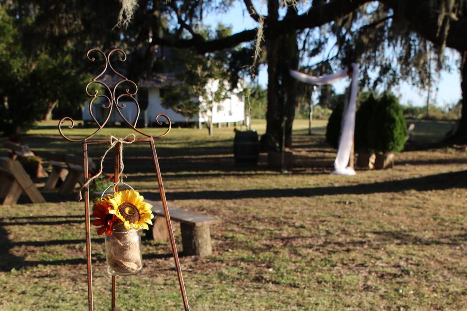 Rustic welcome sign