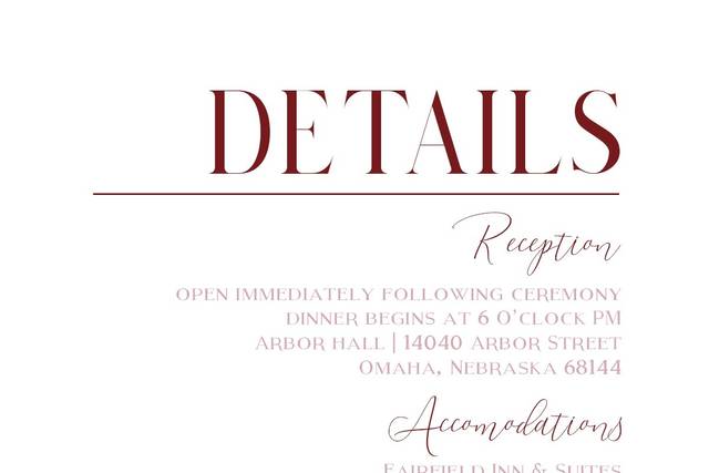 Wedding Details Card