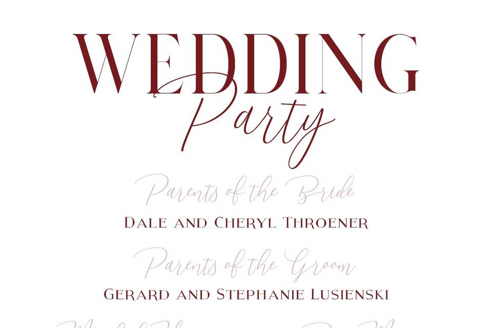 Wedding Program