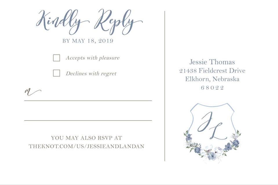 Wedding RSVP Postcard