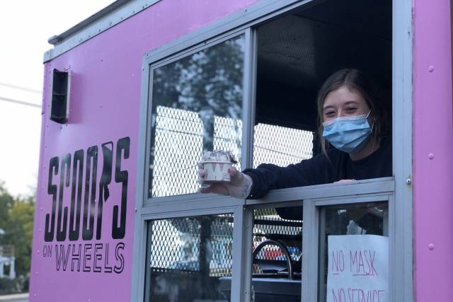 Pink ice-cream truck