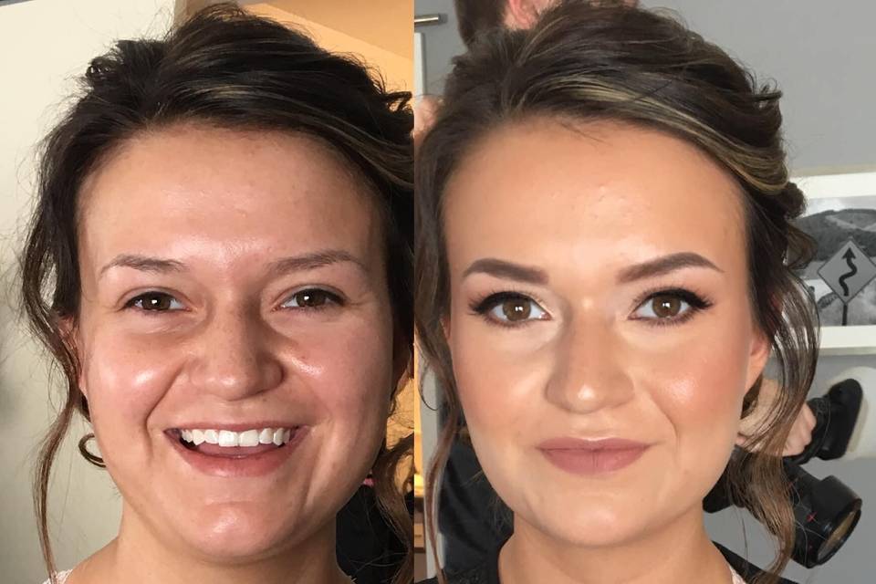 Bridal before and after makeup