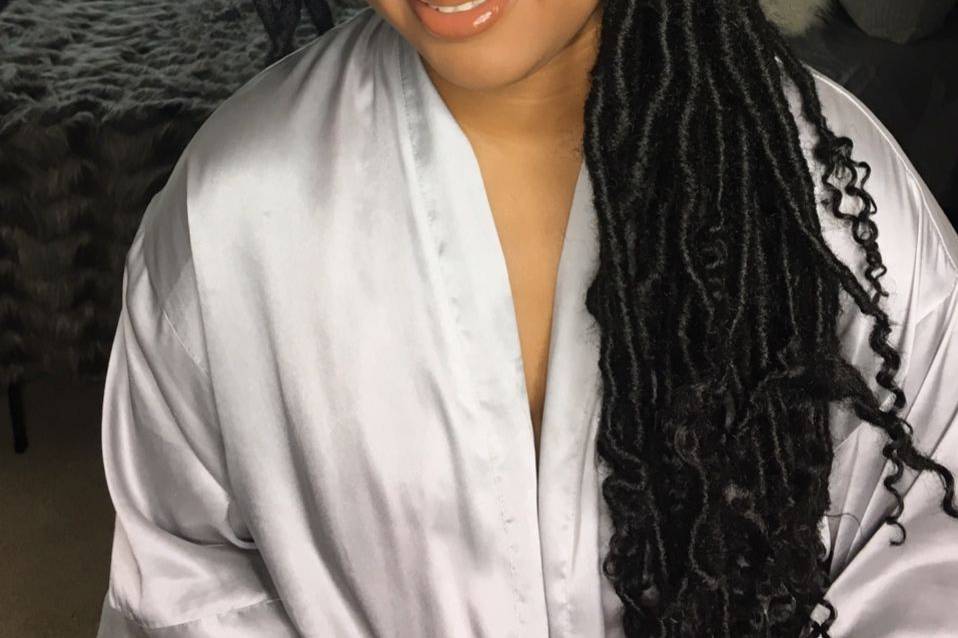 Soft glam with Faux Locs