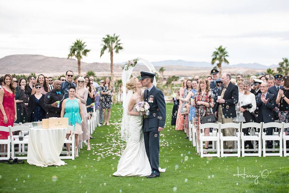 Creative couple portrait in the ceremony