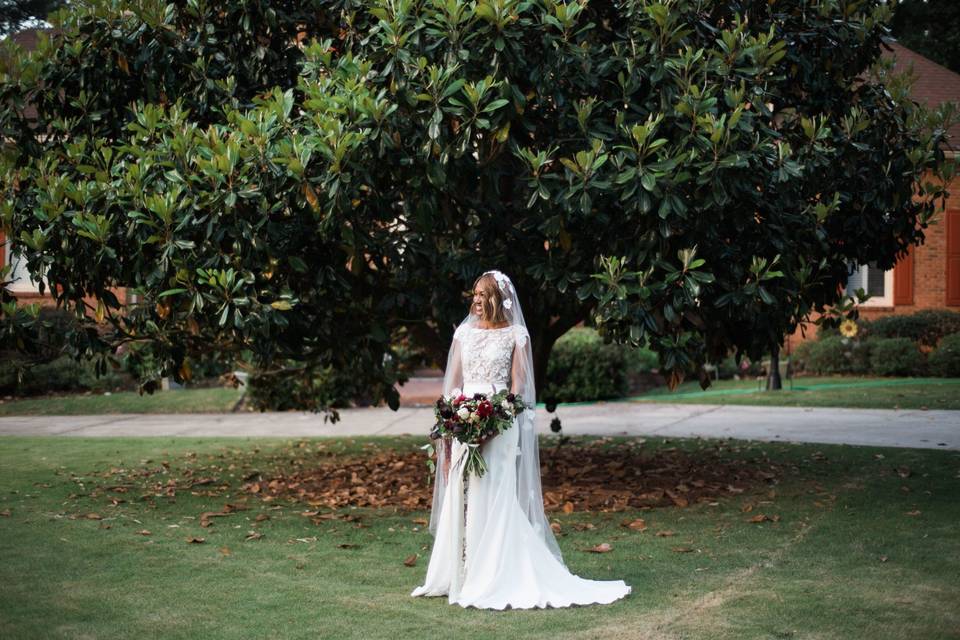 Outdoor bridal portrait