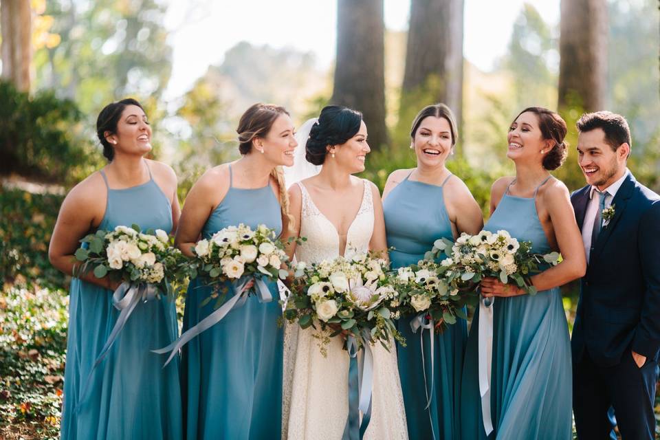 Joyous bridal party