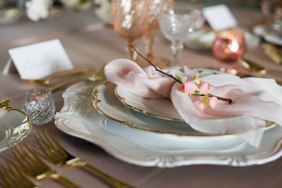 Wedding reception tablescape