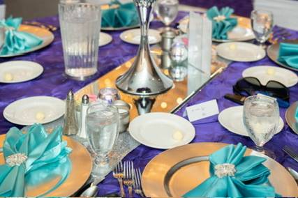 Purple and silver wedding