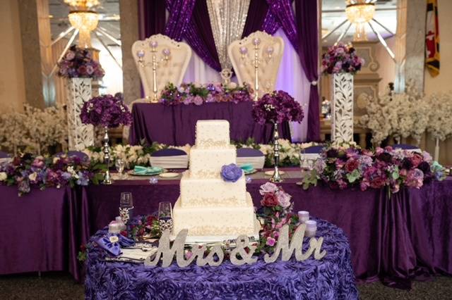 Purple and silver wedding