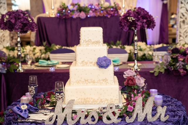 Purple and silver wedding