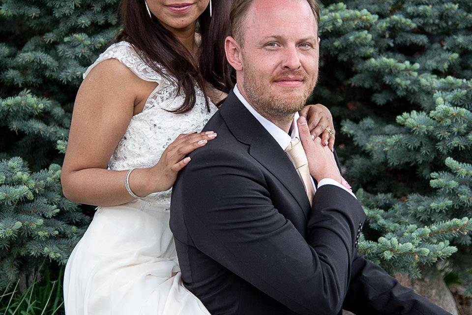 Bride and groom portrait