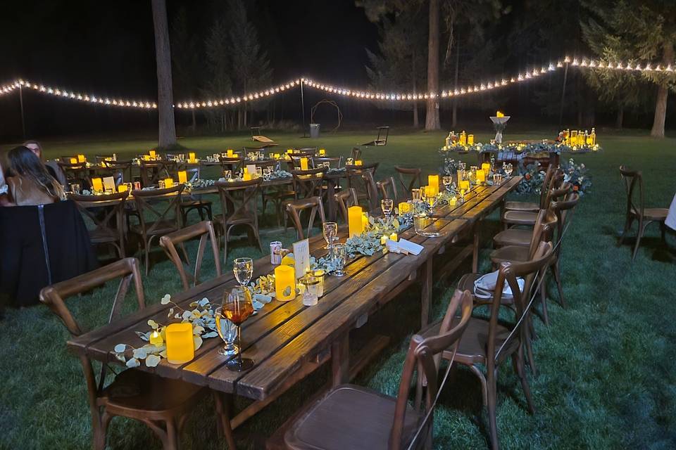 Candle light dinner seating