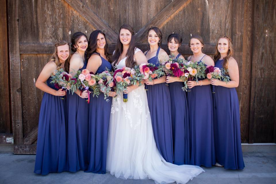 Bridesmaids by the winery