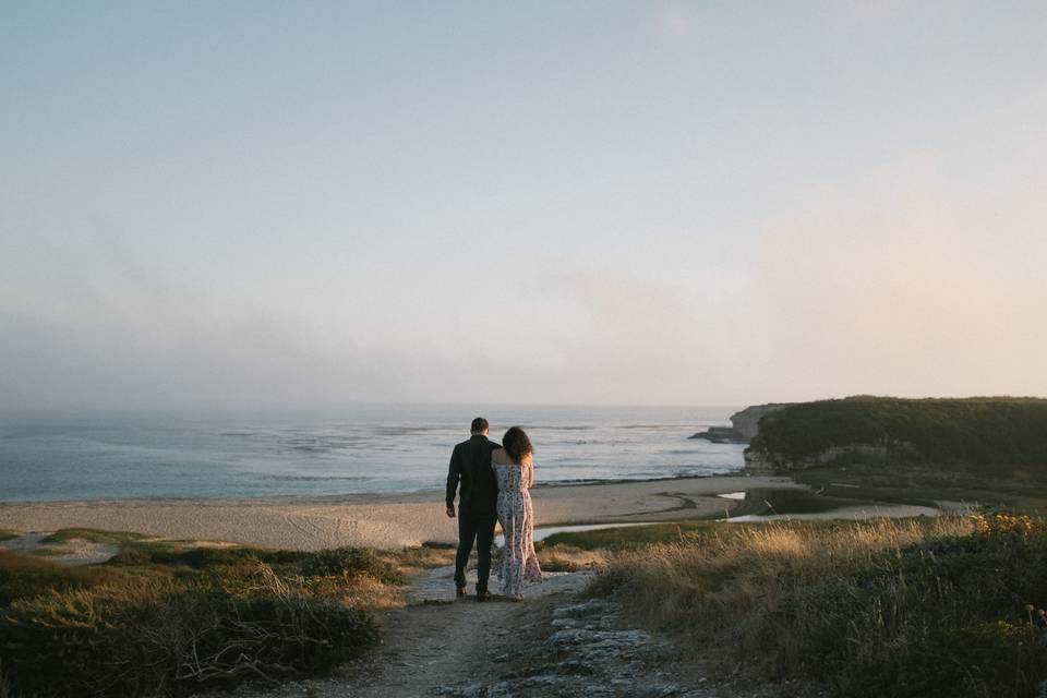 Romantic beach walk