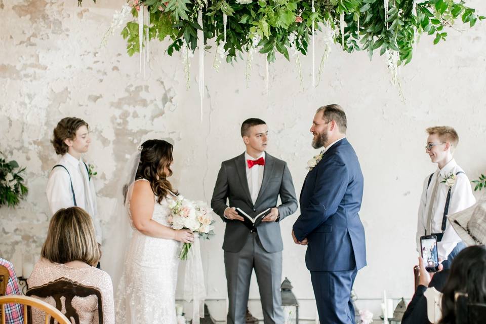 Indoor garden ceremony