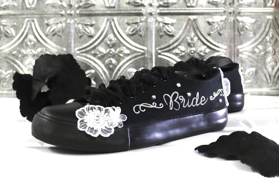 Black bride shoes