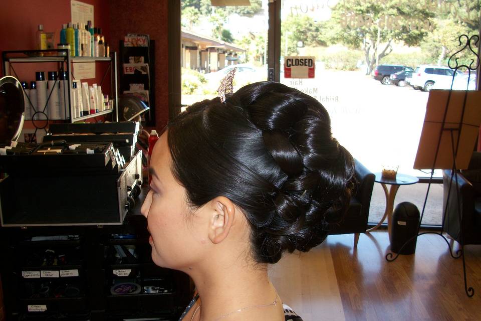 Neat updo