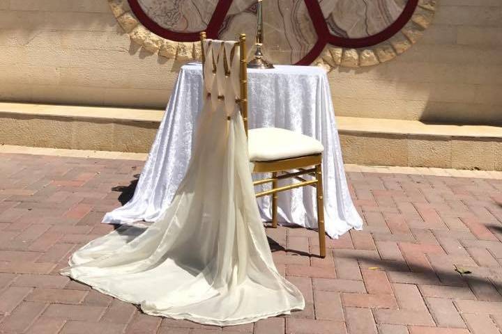 Gold Chair with Chiffon