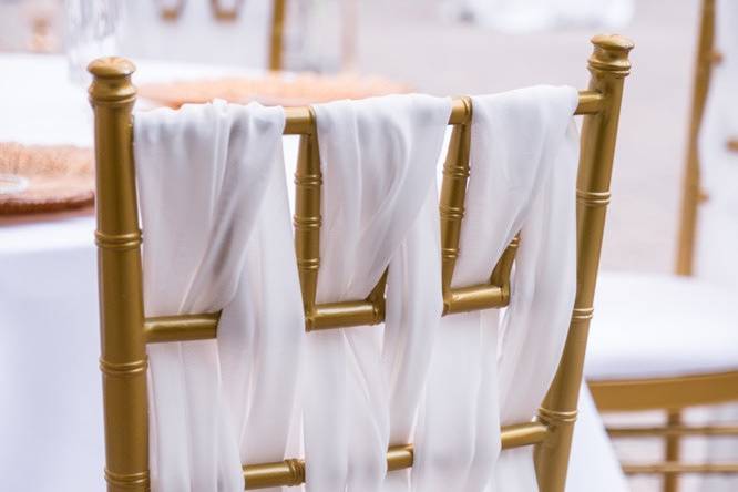 Gold Chair with Chiffon