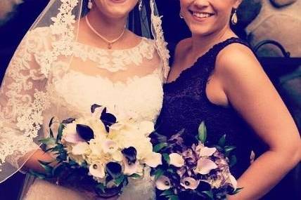 Bride and maid of honor