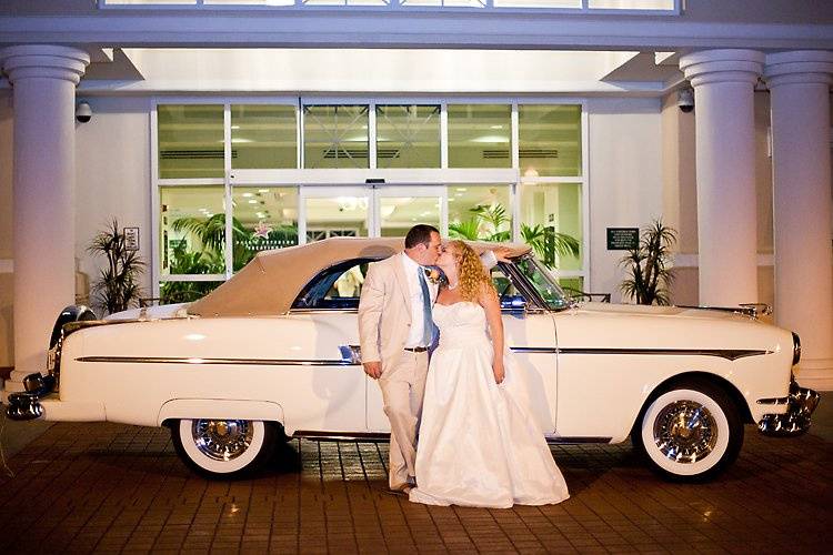 Kiss by the convertible