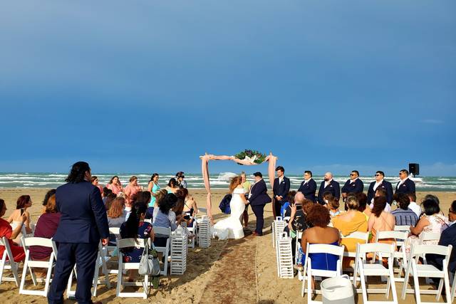Beach ceremony set up
