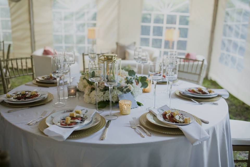 Reception Inside the Tent