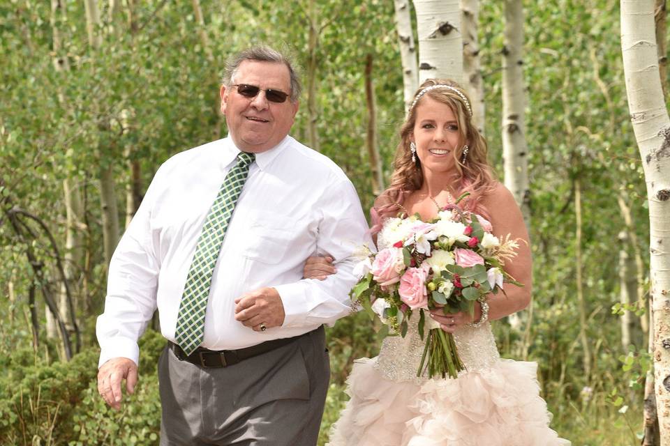 The bride with her father