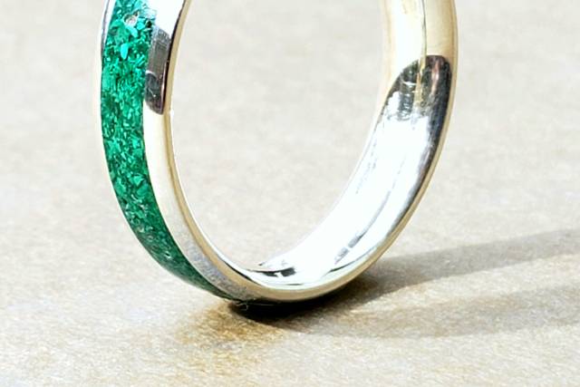 White Gold with Malachite