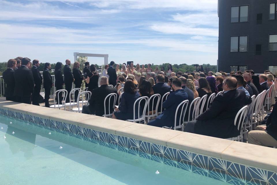 Ceremony by the pool