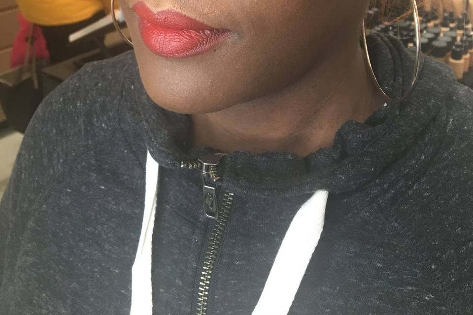 Classic red lip