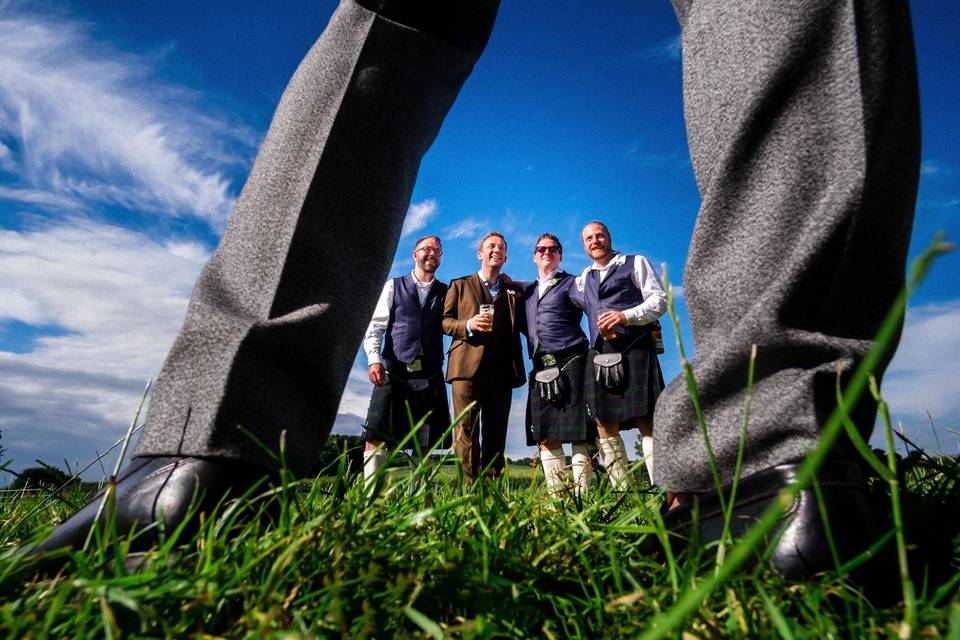 Groomsmen at a Sussex wedding