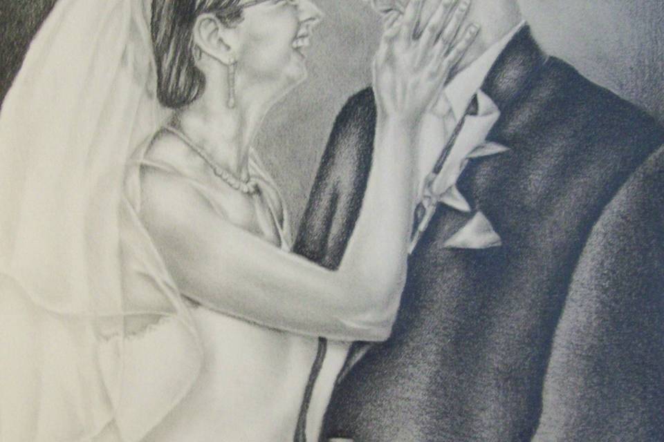 Bride with Groom, Drawing from photo, 8