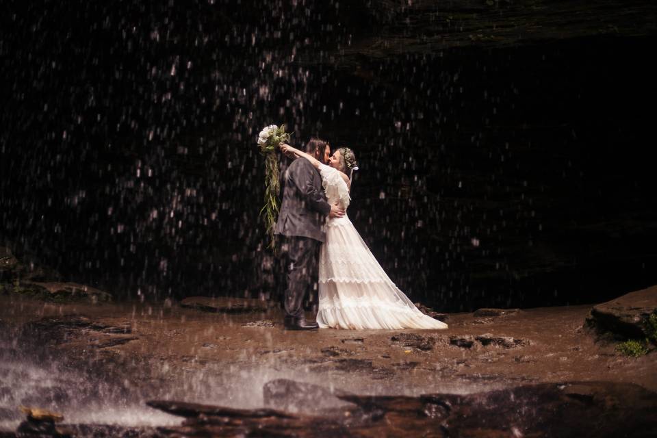 Waterfall wedding