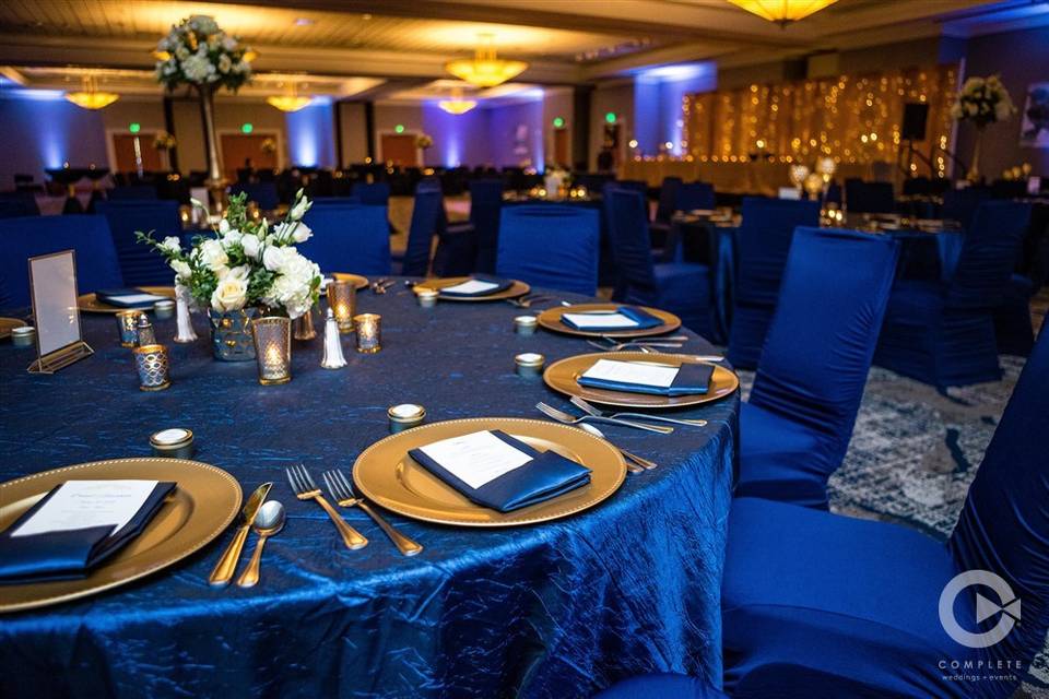 Blue chair covers